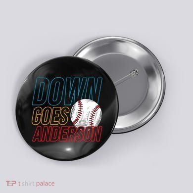 Down Goes Anderson Baseball Cleveland Chicago Fight Button