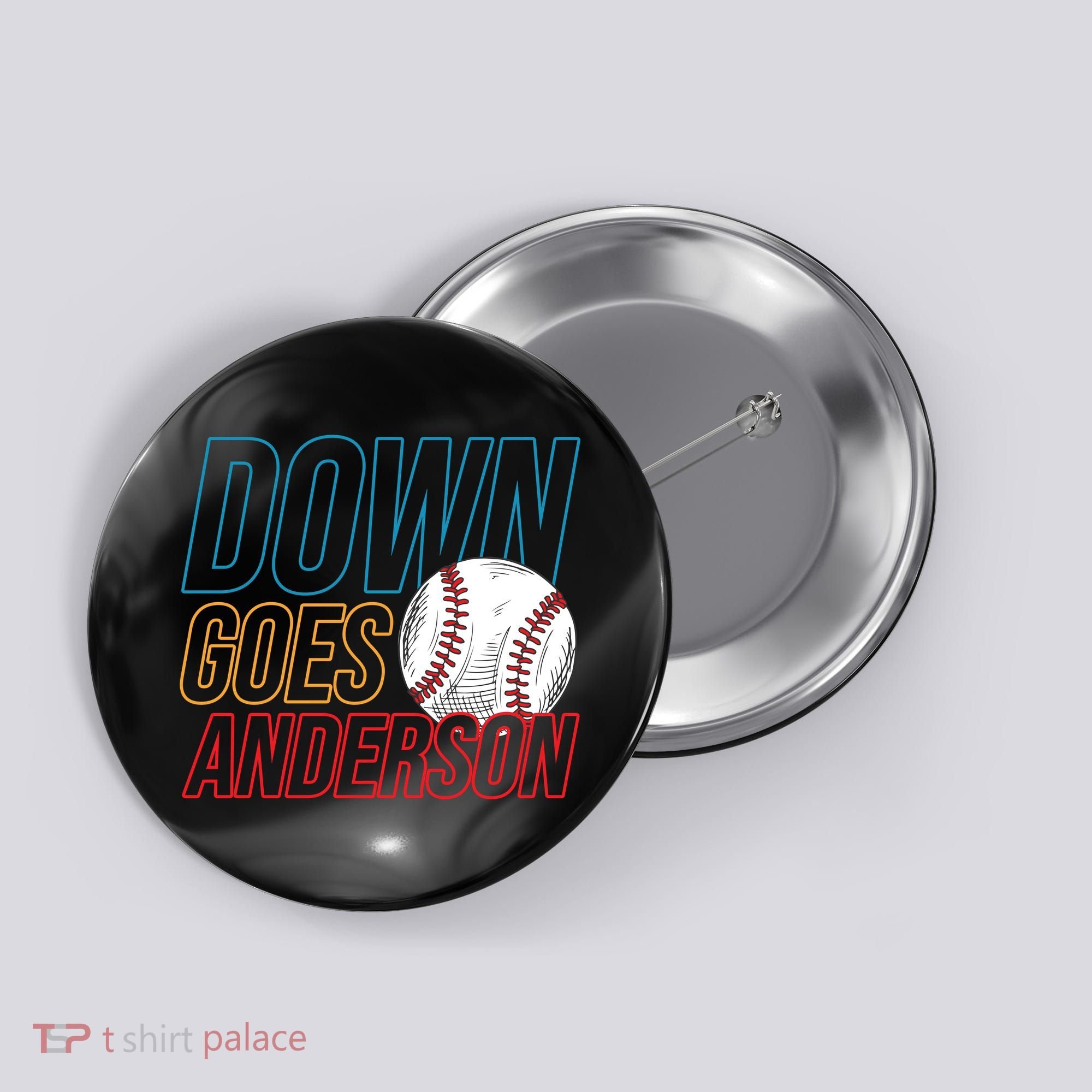 Down Goes Anderson Baseball Cleveland Chicago Fight Button