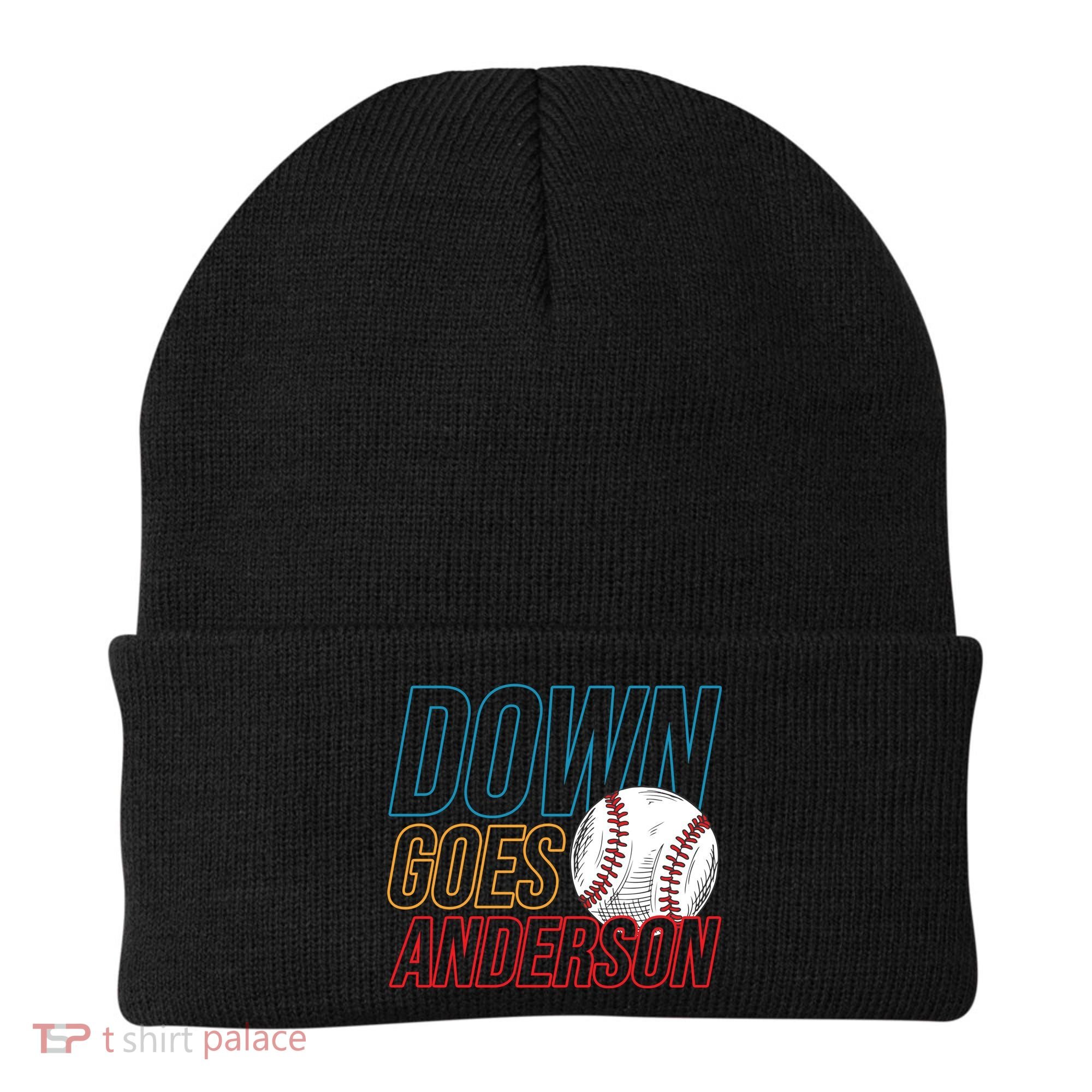 Down Goes Anderson Baseball Cleveland Chicago Fight Beanie
