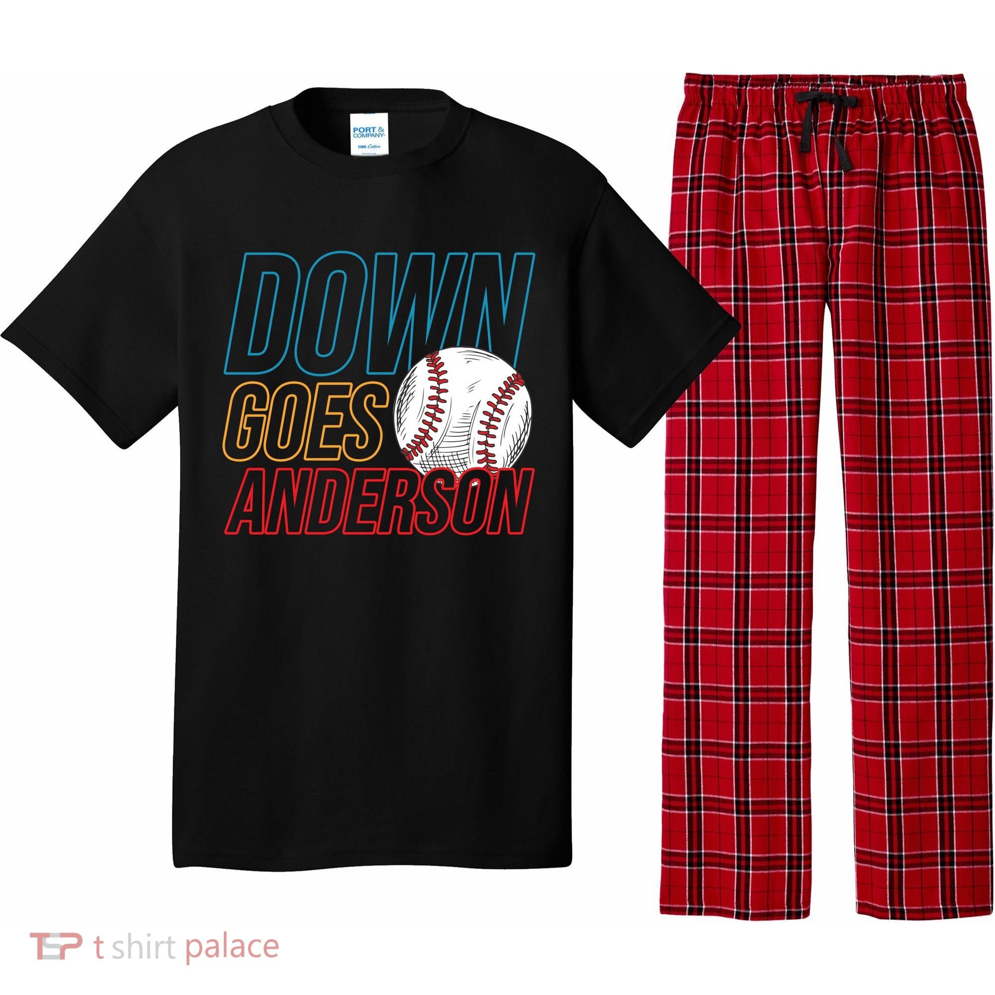 Down Goes Anderson Baseball Cleveland Chicago Fight Pajama Set