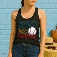 Down Goes Anderson Baseball Cleveland Chicago Fight Women's Tank Top thumb 2
