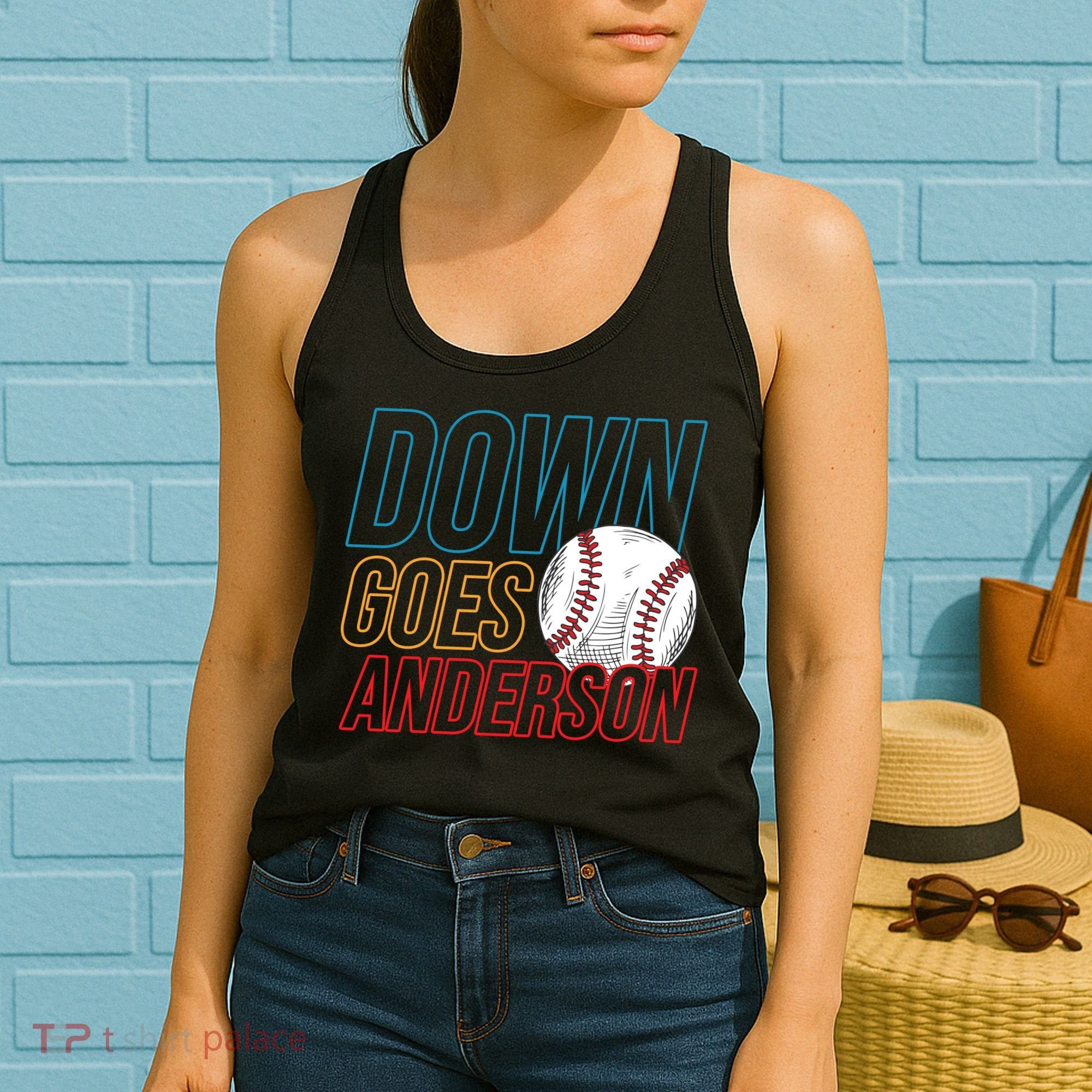 Down Goes Anderson Baseball Cleveland Chicago Fight Women's Tank Top