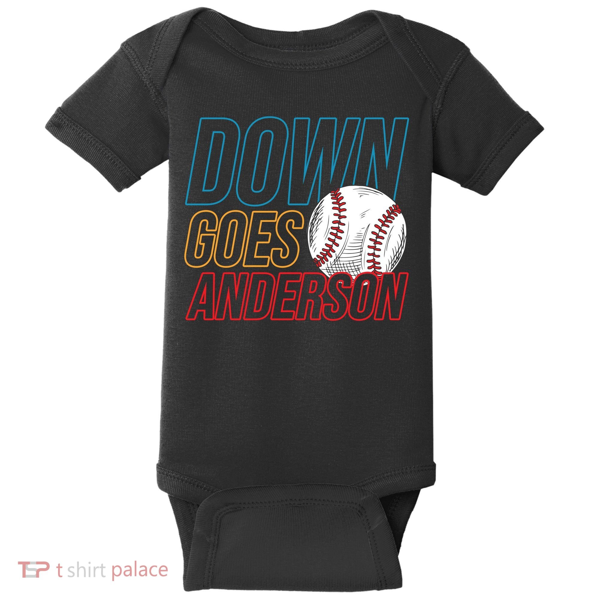 Down Goes Anderson Baseball Cleveland Chicago Fight Baby Bodysuit