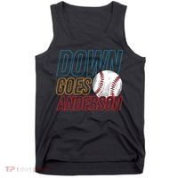 Down Goes Anderson Baseball Cleveland Chicago Fight Tank Top thumb 0