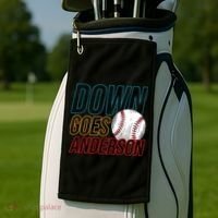 Down Goes Anderson Baseball Cleveland Chicago Fight Golf Towel thumb 2