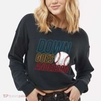 Down Goes Anderson Baseball Cleveland Chicago Fight Cropped Pullover Crew thumb 2