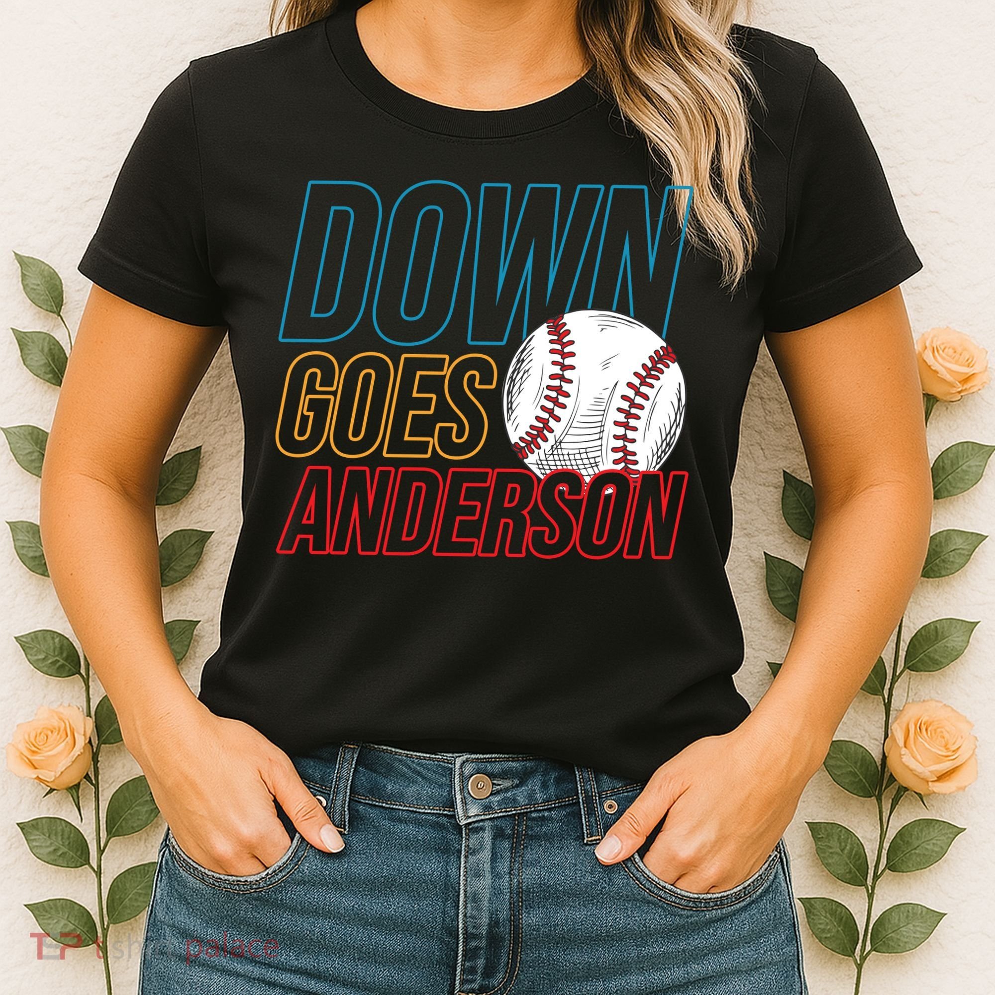 Down Goes Anderson Baseball Cleveland Chicago Fight Women's T-Shirt