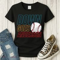 Down Goes Anderson Baseball Cleveland Chicago Fight Women's T-Shirt thumb 3