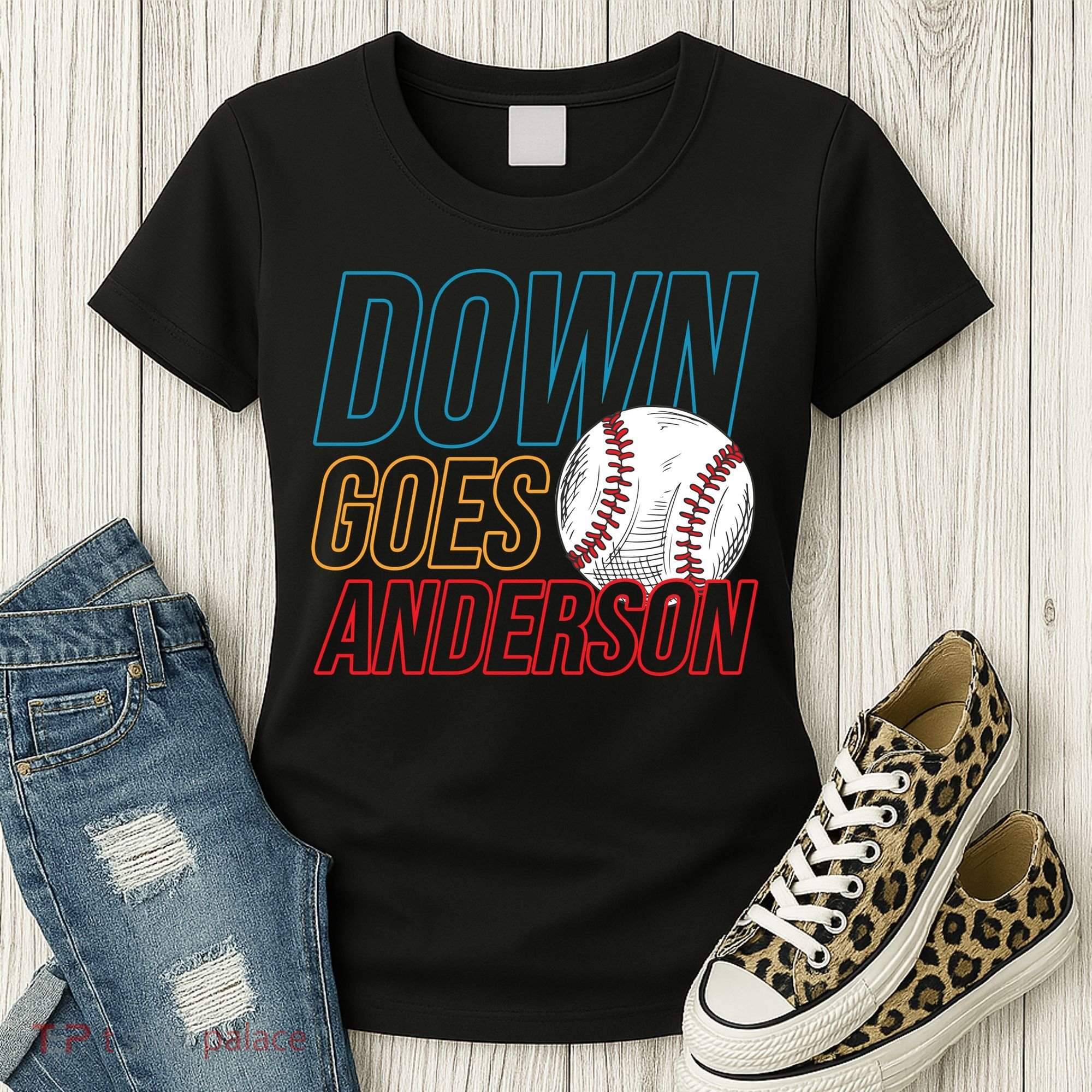 Down Goes Anderson Baseball Cleveland Chicago Fight Women's T-Shirt