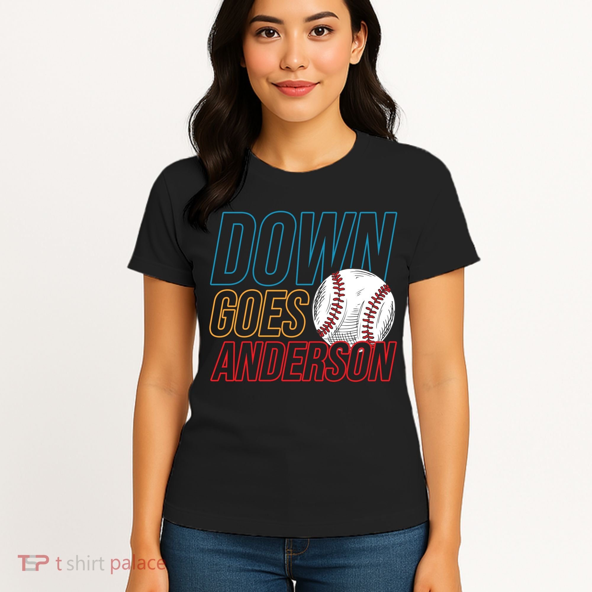 Down Goes Anderson Baseball Cleveland Chicago Fight Women's T-Shirt