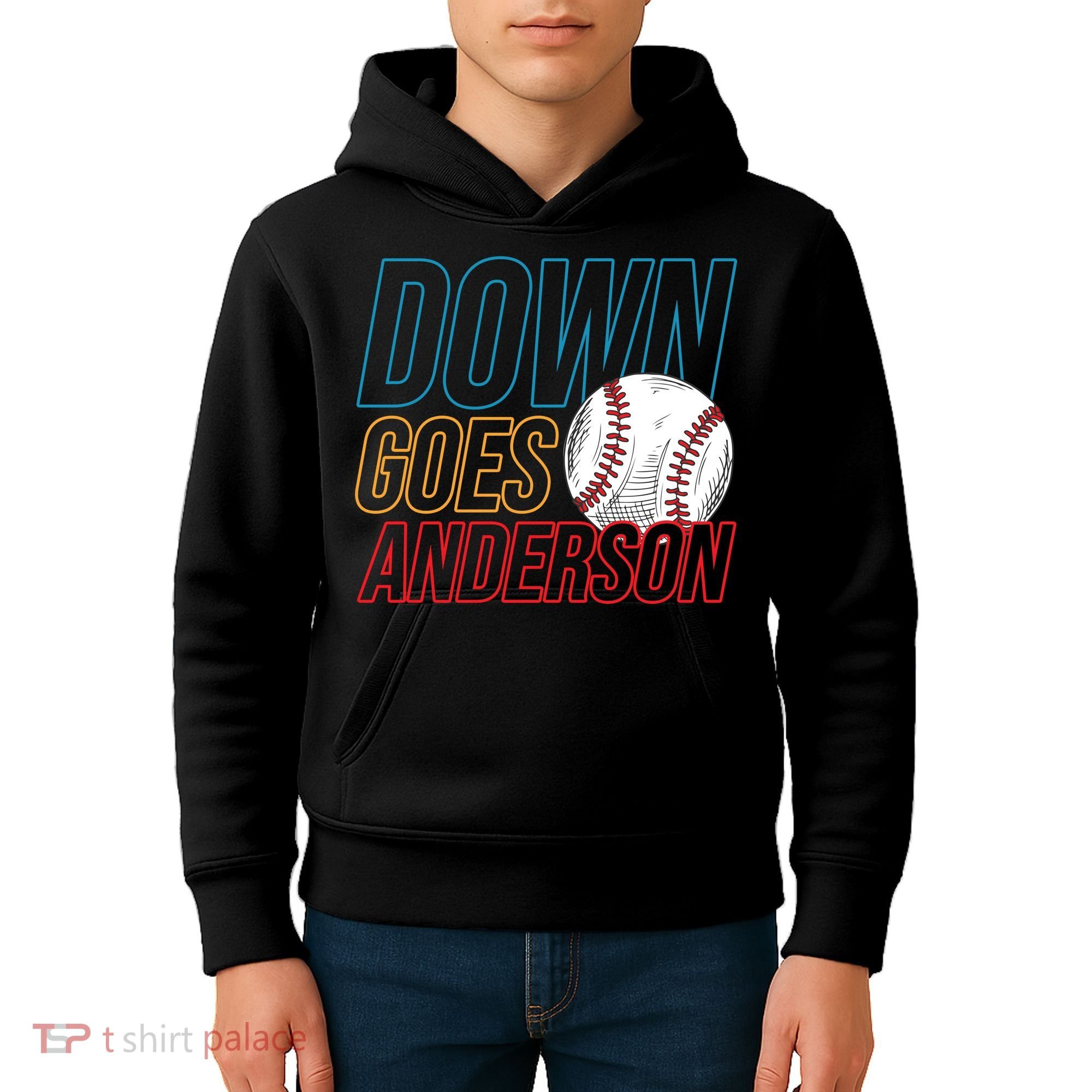 Down Goes Anderson Baseball Cleveland Chicago Fight Kids Hoodie
