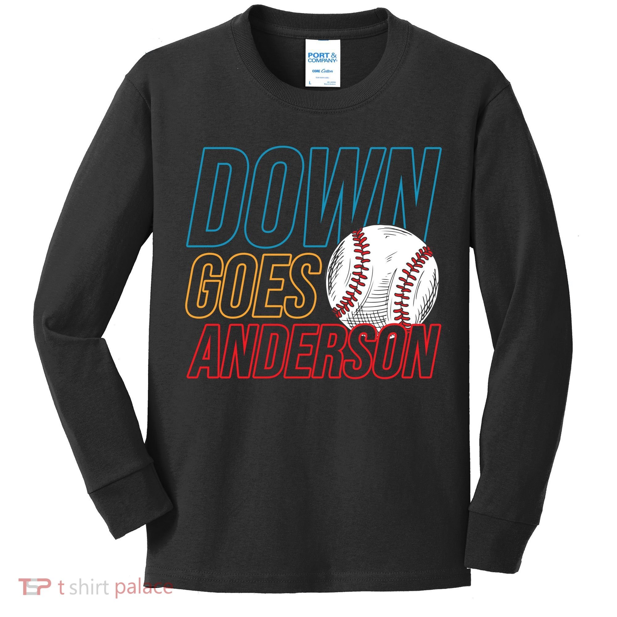 Down Goes Anderson Baseball Cleveland Chicago Fight Kids Long Sleeve Shirt