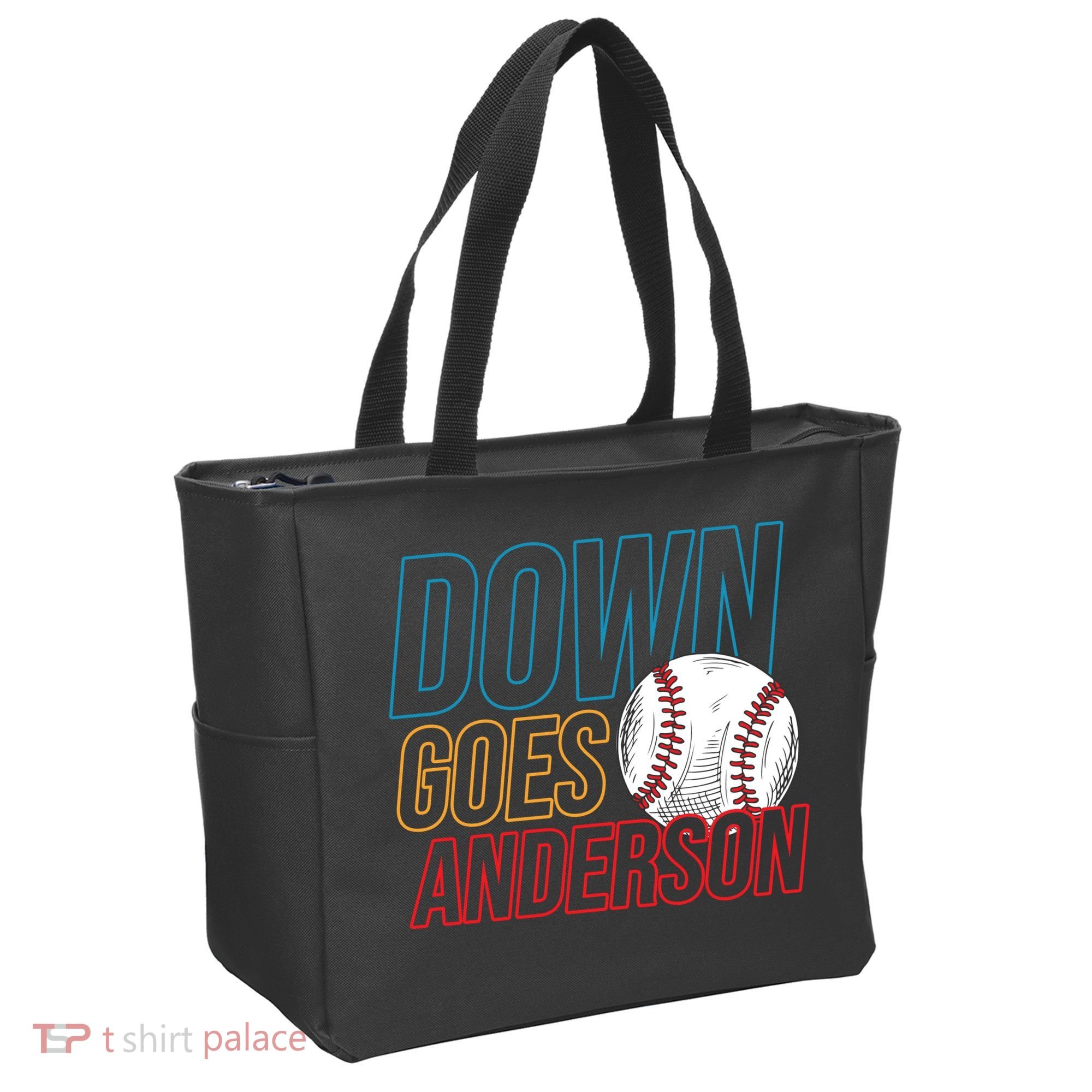Down Goes Anderson Baseball Cleveland Chicago Fight Tote Bag