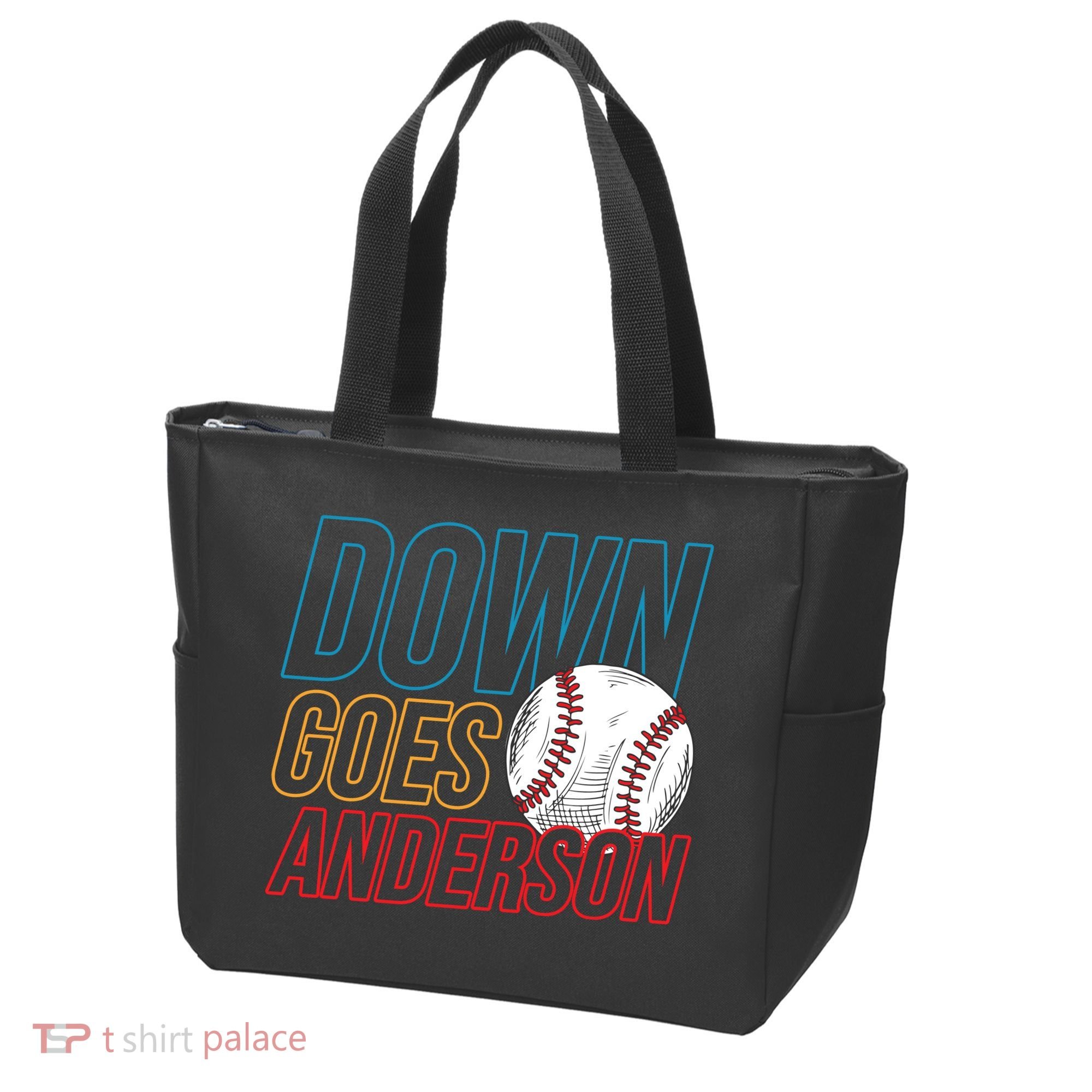 Down Goes Anderson Baseball Cleveland Chicago Fight Tote Bag