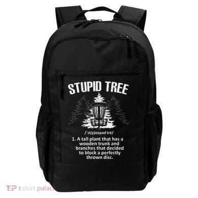 Disc Golf Art For  Stupid Tree Disc Golf Player Backpack