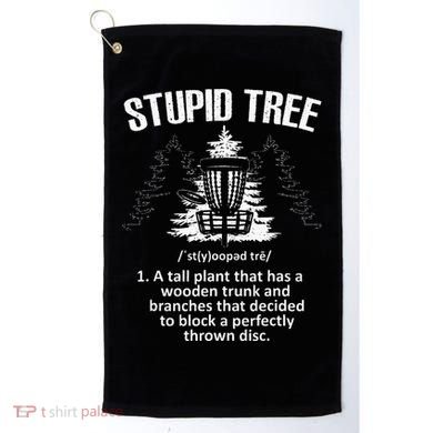 Disc Golf Art For  Stupid Tree Disc Golf Player Golf Towel