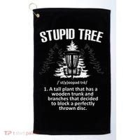 Disc Golf Art For  Stupid Tree Disc Golf Player Golf Towel thumb 0