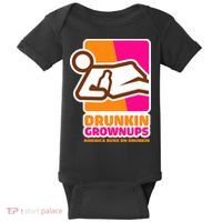 Drunkin Grownups Adult Party Sarcastic Drinking Baby Bodysuit thumb 0