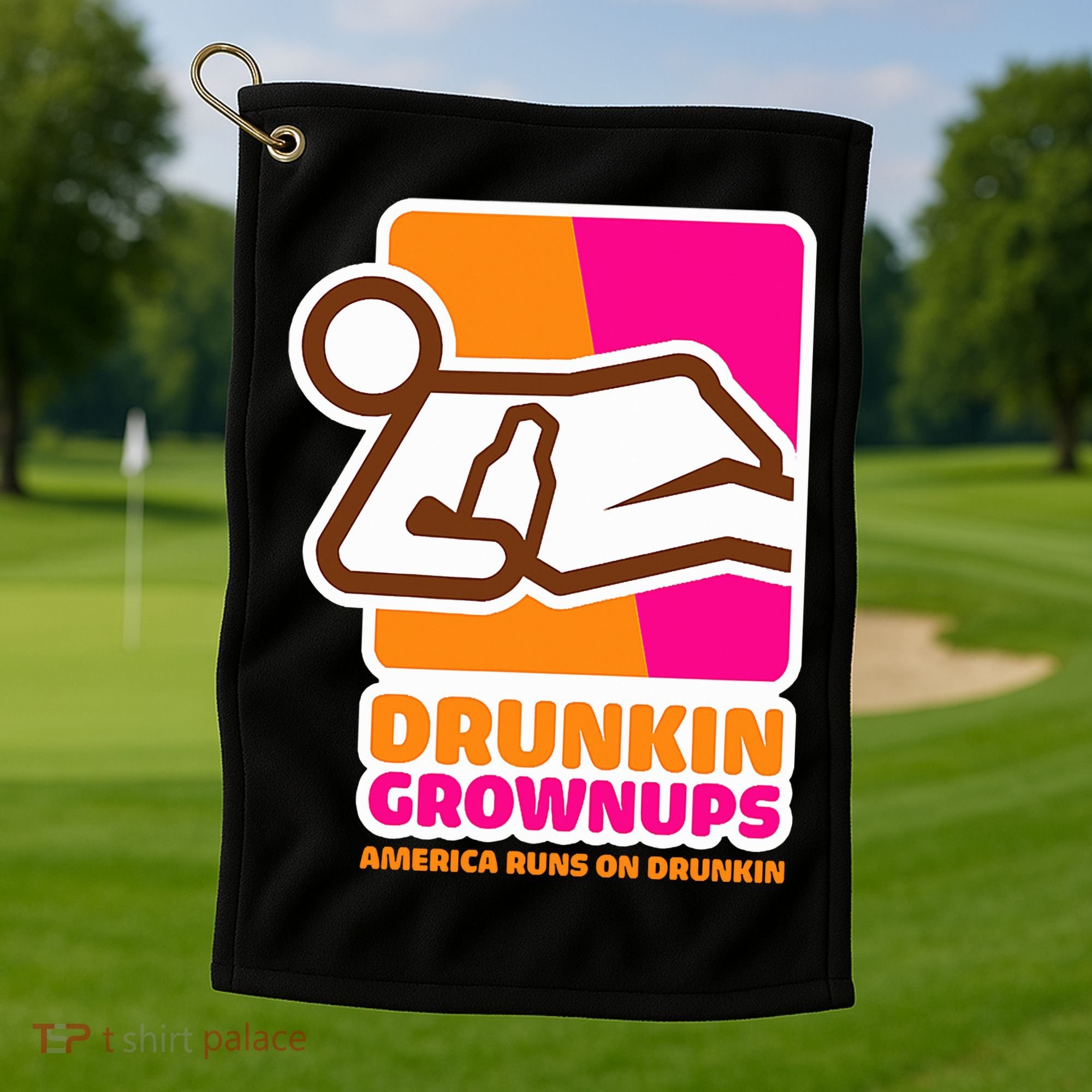 Drunkin Grownups Adult Party Sarcastic Drinking Golf Towel