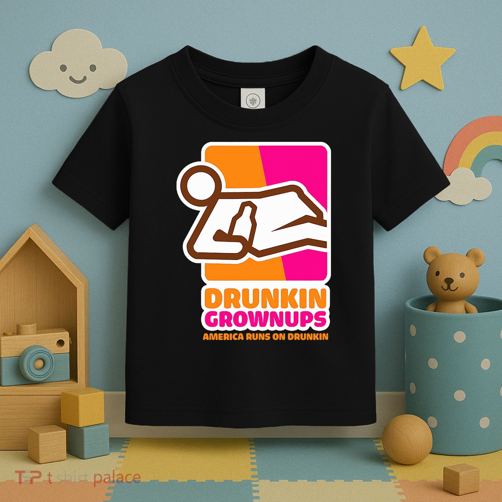 Drunkin Grownups Adult Party Sarcastic Drinking Toddler T-Shirt