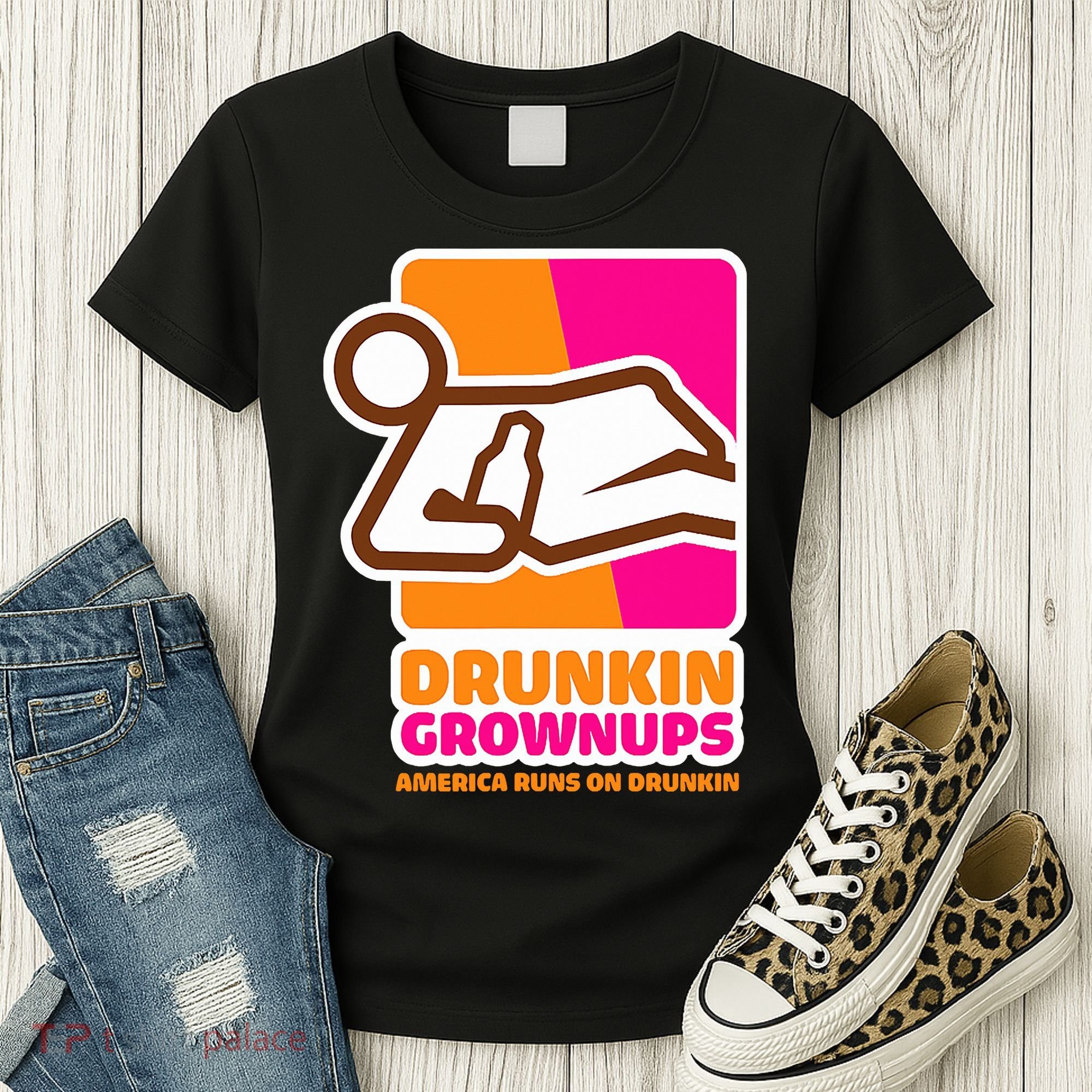 Drunkin Grownups Adult Party Sarcastic Drinking Women's T-Shirt