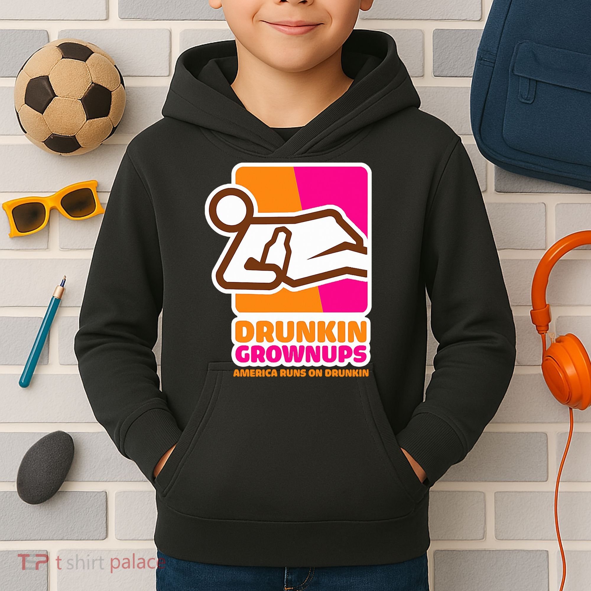Drunkin Grownups Adult Party Sarcastic Drinking Kids Hoodie