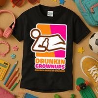 Drunkin Grownups Adult Party Sarcastic Drinking Kids T-Shirt thumb 3