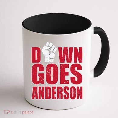 DOWN GOES ANDERSON FUNNY BASEBALL Coffee Mug back