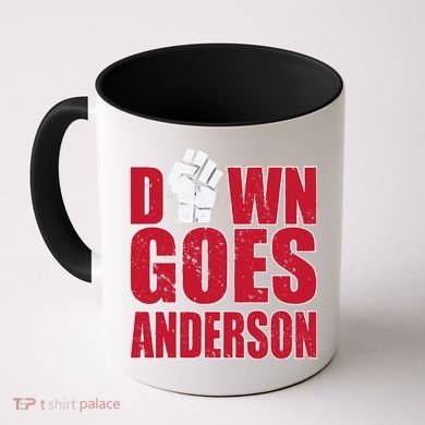 DOWN GOES ANDERSON FUNNY BASEBALL Coffee Mug