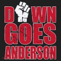 DOWN GOES ANDERSON FUNNY BASEBALL Crop Fleece Hoodie thumb 2