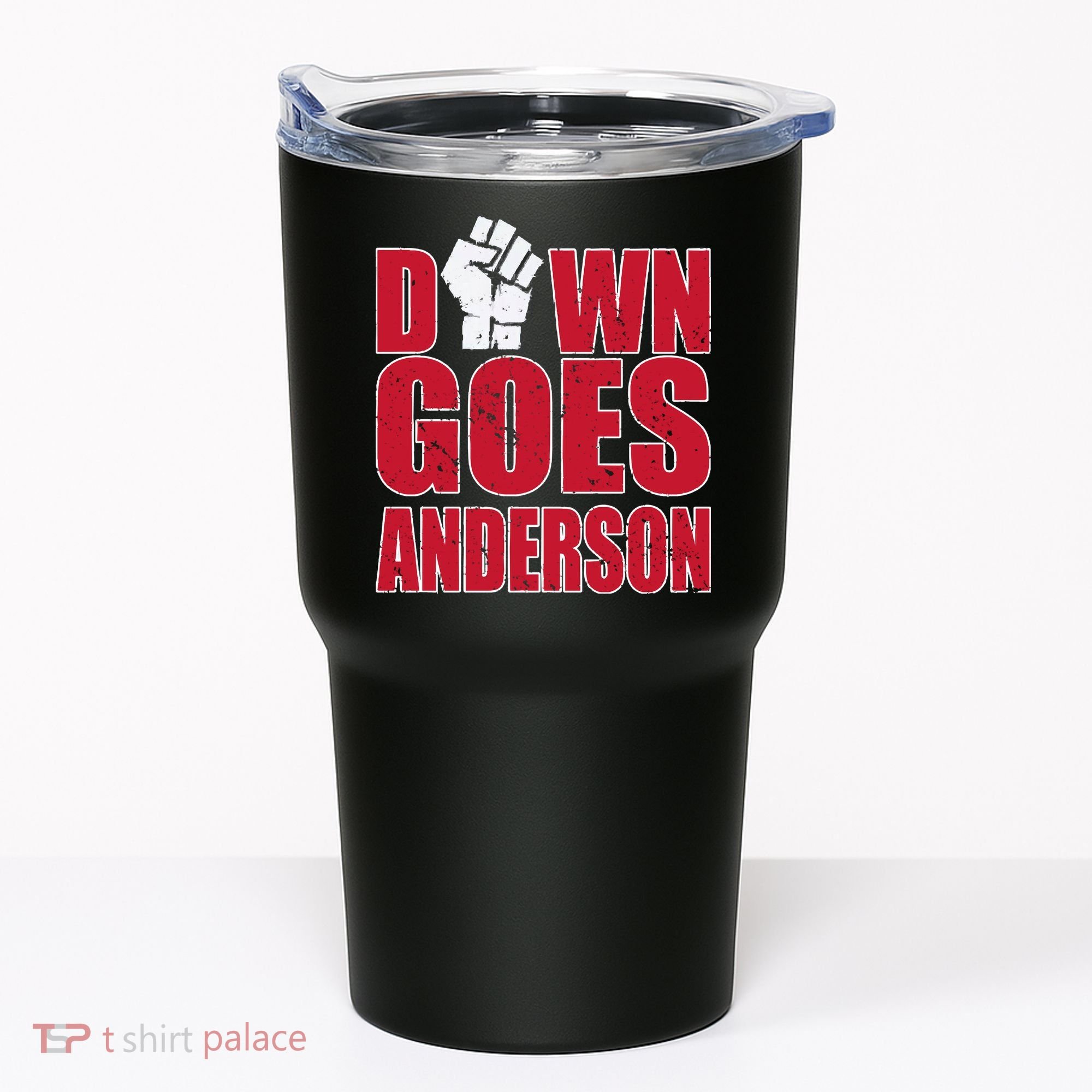 DOWN GOES ANDERSON FUNNY BASEBALL Tumbler