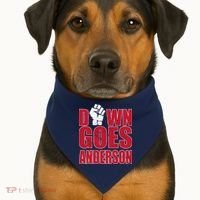 DOWN GOES ANDERSON FUNNY BASEBALL USA-Made Doggie Bandana thumb 1