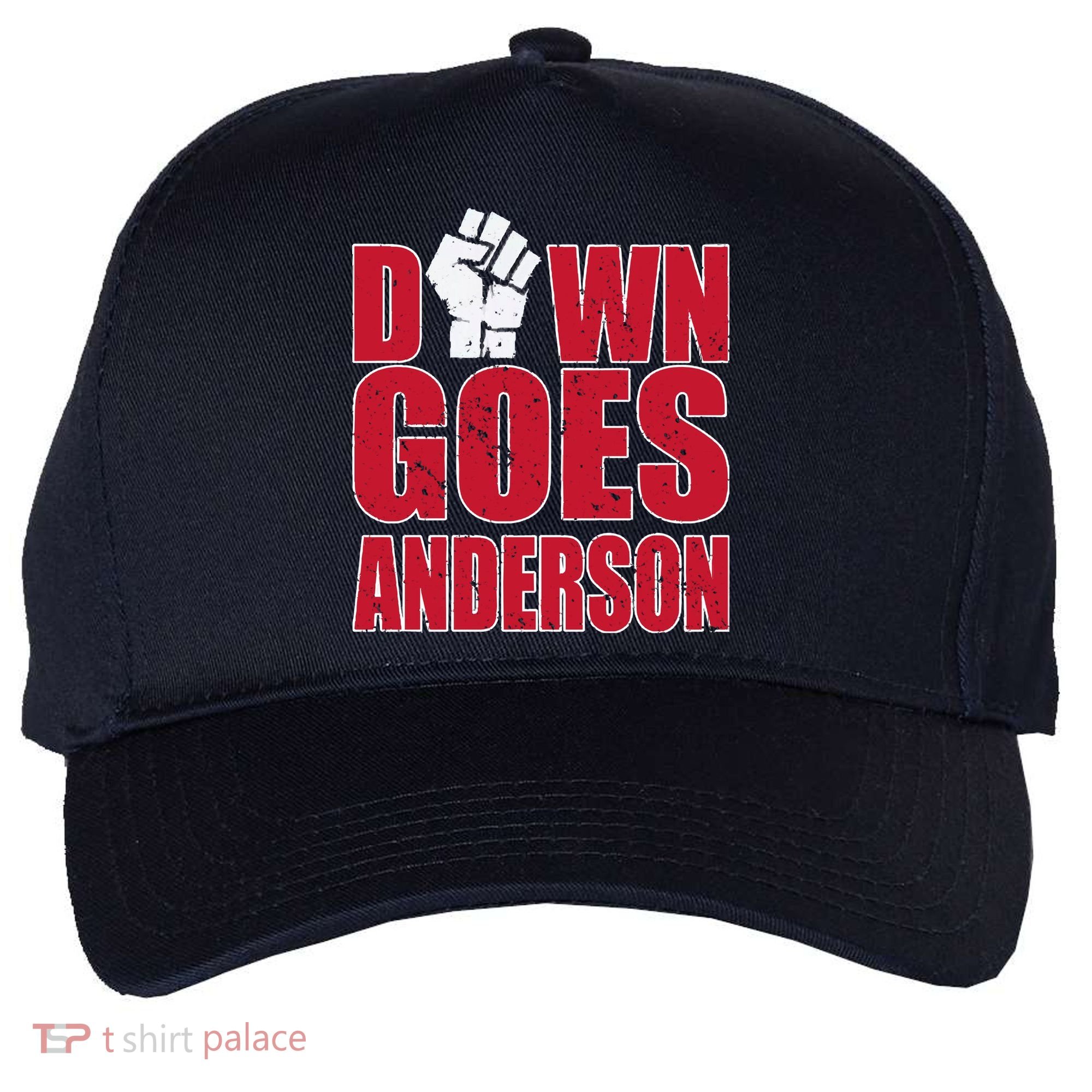 DOWN GOES ANDERSON FUNNY BASEBALL Five-Panel Snapback Cap