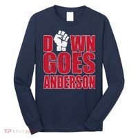 DOWN GOES ANDERSON FUNNY BASEBALL Long Sleeve Shirt thumb 0