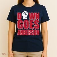 DOWN GOES ANDERSON FUNNY BASEBALL T-Shirt thumb 4