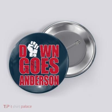 DOWN GOES ANDERSON FUNNY BASEBALL Button