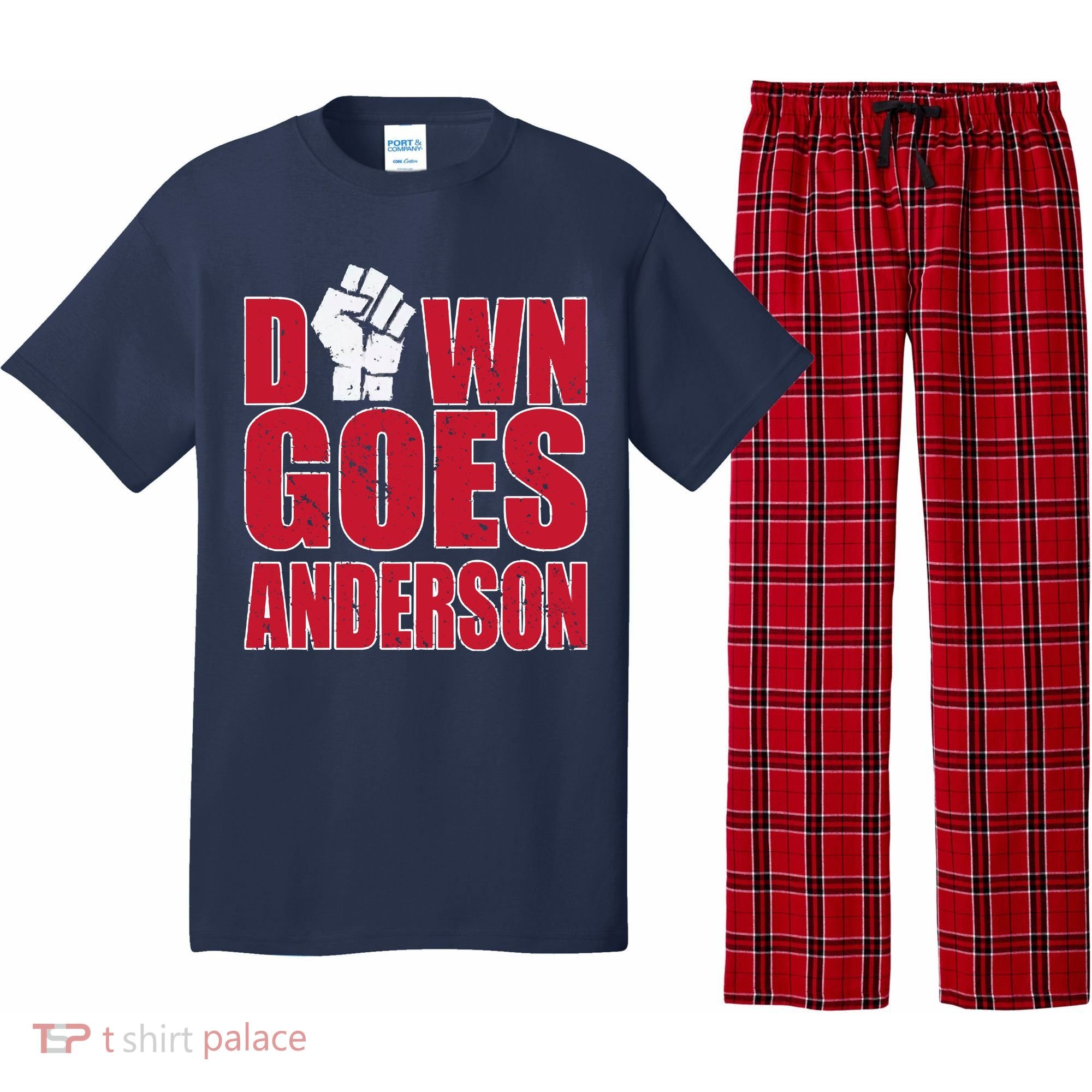 DOWN GOES ANDERSON FUNNY BASEBALL Pajama Set
