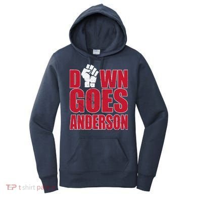 DOWN GOES ANDERSON FUNNY BASEBALL Women's Hoodie