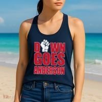 DOWN GOES ANDERSON FUNNY BASEBALL Women's Tank Top thumb 2