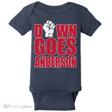 DOWN GOES ANDERSON FUNNY BASEBALL Baby Bodysuit