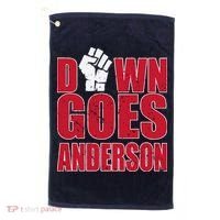 DOWN GOES ANDERSON FUNNY BASEBALL Golf Towel thumb 0