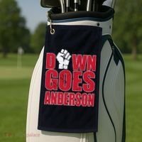 DOWN GOES ANDERSON FUNNY BASEBALL Golf Towel thumb 2