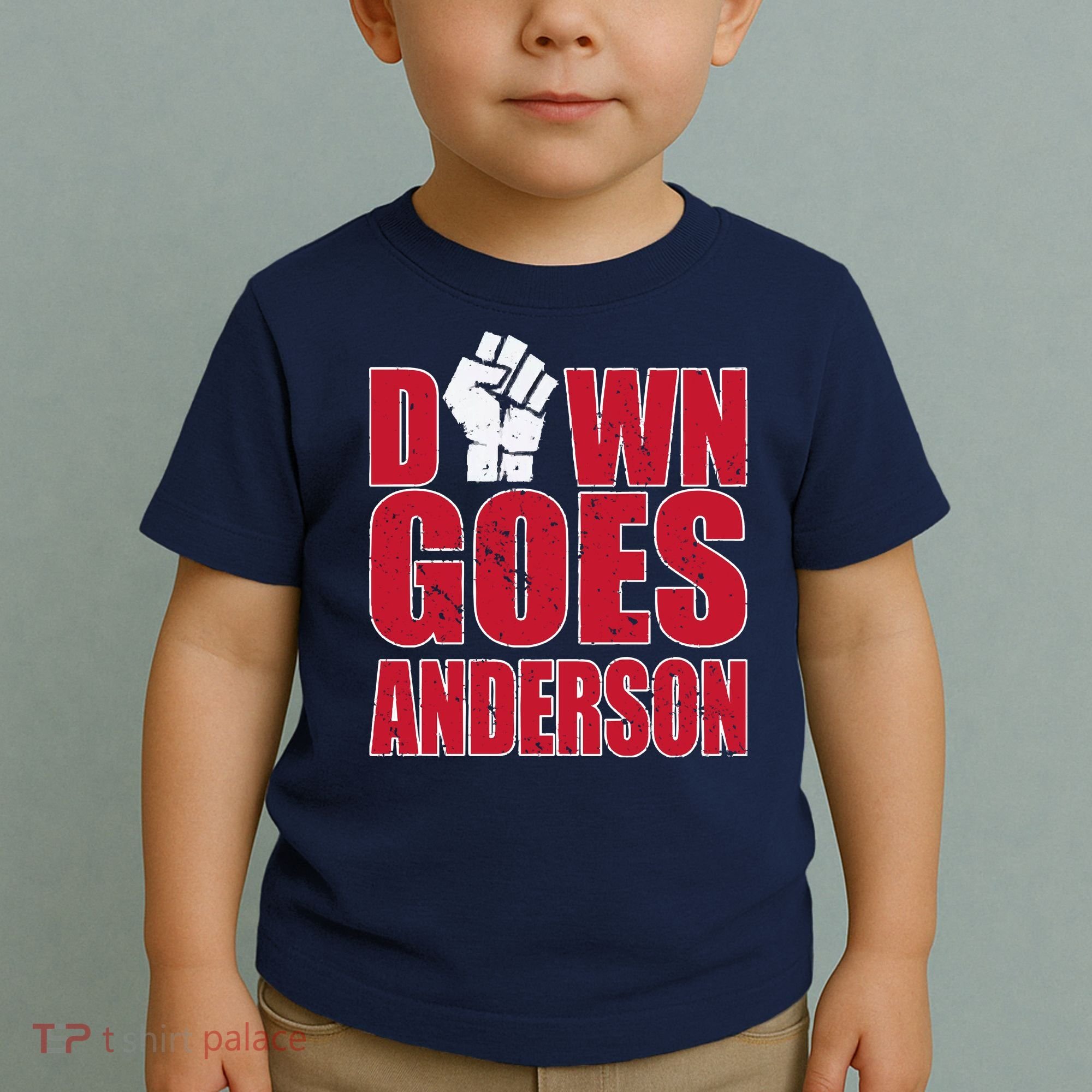 DOWN GOES ANDERSON FUNNY BASEBALL Toddler T-Shirt