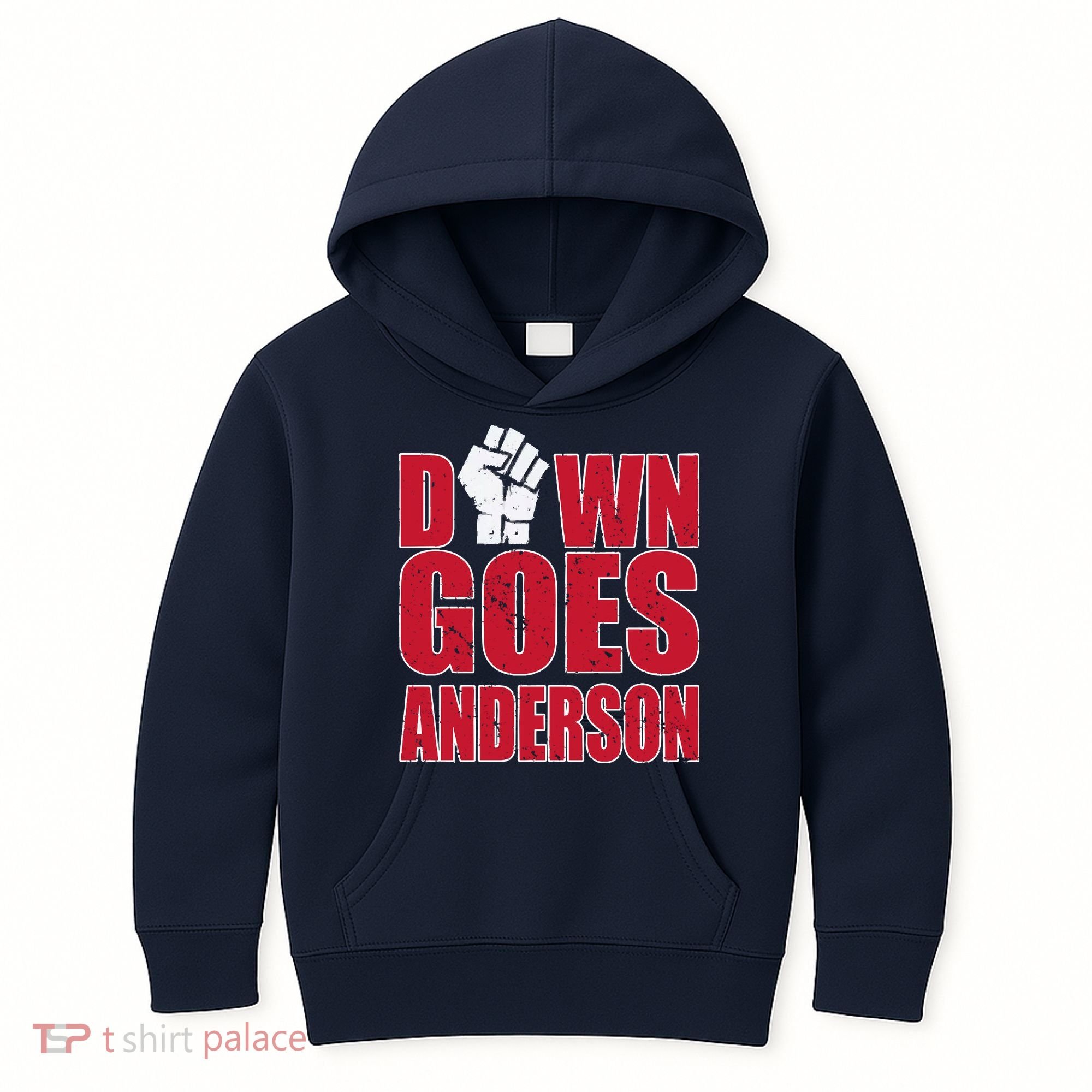 DOWN GOES ANDERSON FUNNY BASEBALL Kids Hoodie