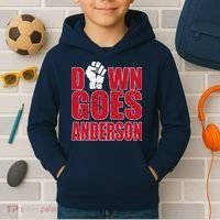 DOWN GOES ANDERSON FUNNY BASEBALL Kids Hoodie thumb 2