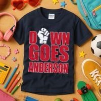 DOWN GOES ANDERSON FUNNY BASEBALL Kids T-Shirt thumb 3