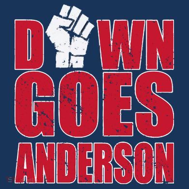 DOWN GOES ANDERSON FUNNY BASEBALL Tote Bag