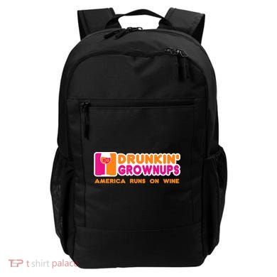 Drunkin' Grownups America Runs On Wine Funny Drinking Quote Backpack