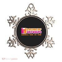 Drunkin' Grownups America Runs On Wine Funny Drinking Quote Ornament thumb 0