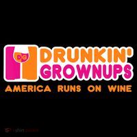Drunkin' Grownups America Runs On Wine Funny Drinking Quote Ornament thumb 1